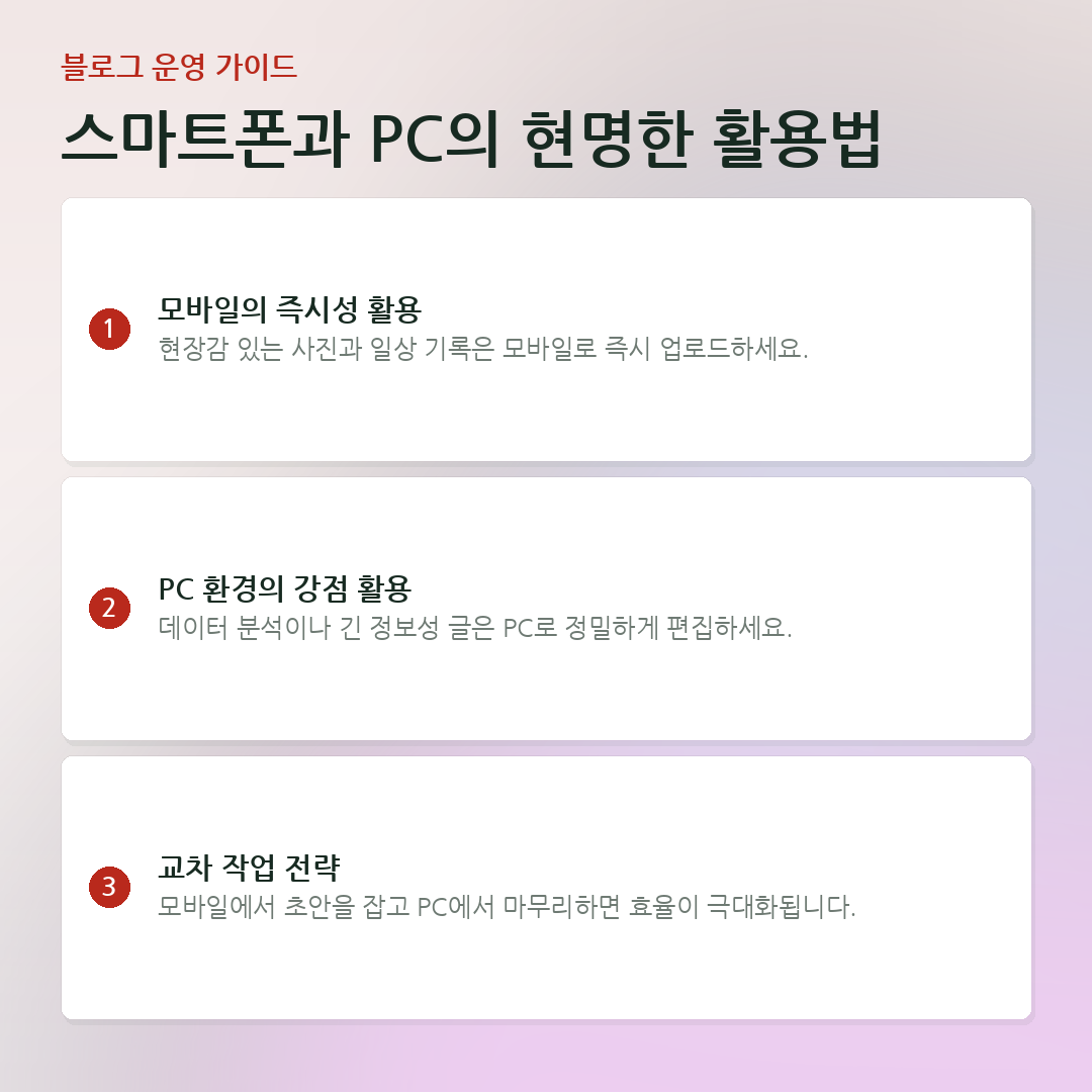 스마트폰과 PC의 현명한 활용법 요약 카드