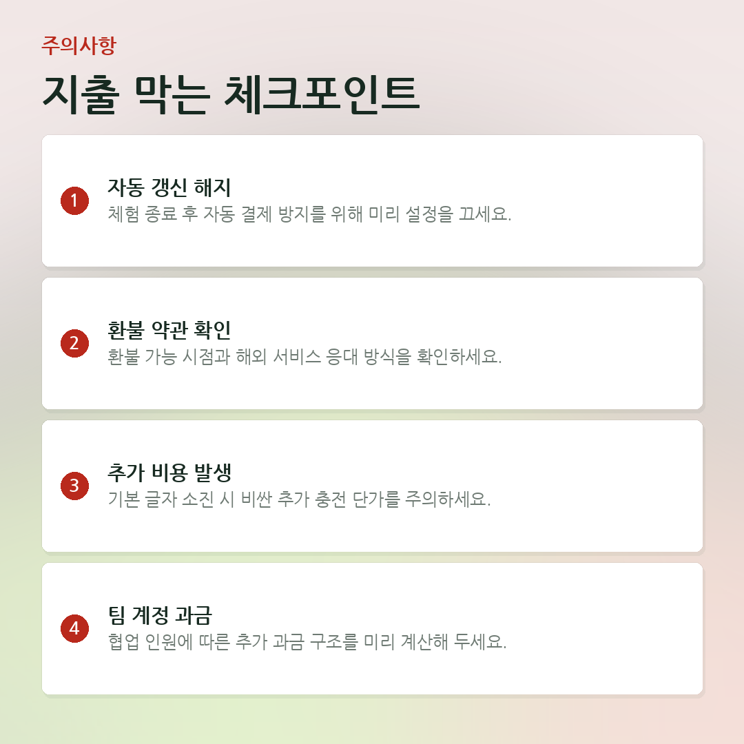 지출 막는 체크포인트 요약 카드