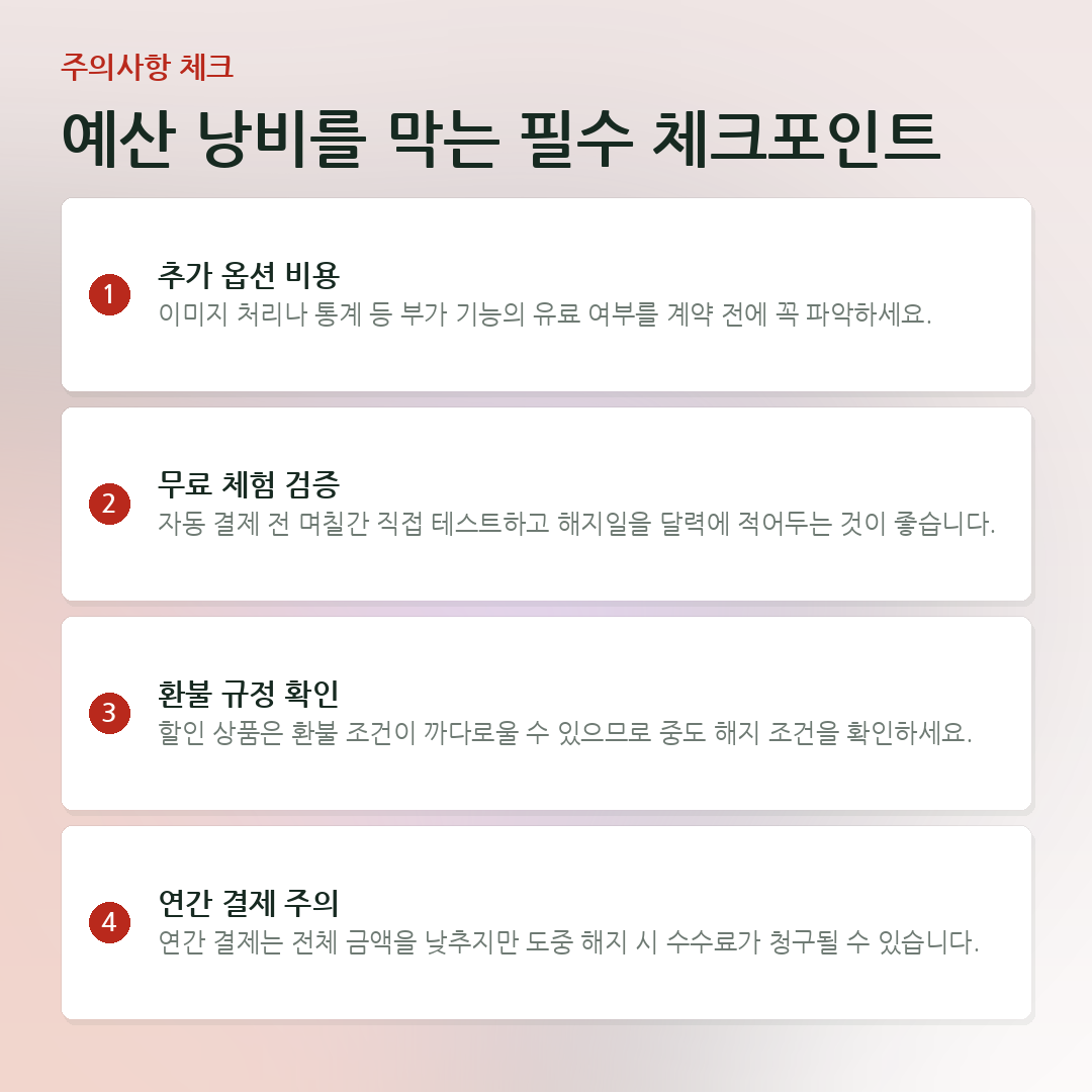 예산 낭비를 막는 필수 체크포인트 요약 카드