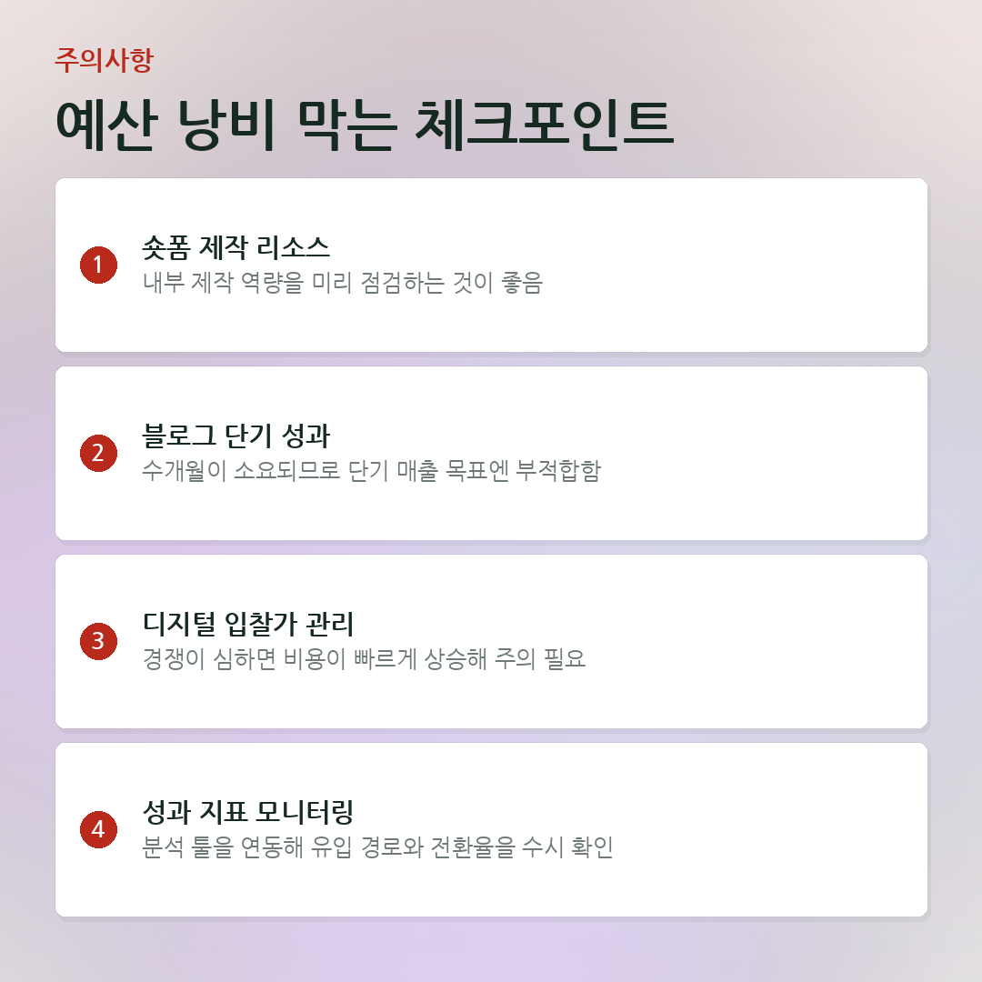 예산 낭비 막는 체크포인트 요약 카드