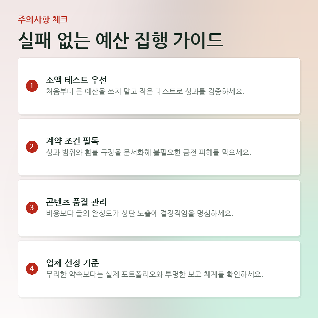 실패 없는 예산 집행 가이드 요약 카드