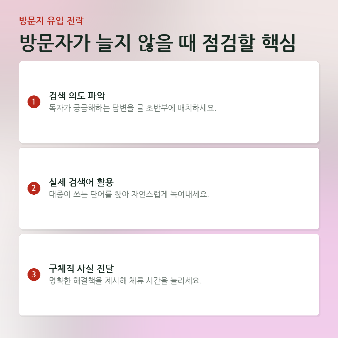 방문자가 늘지 않을 때 점검할 핵심 요약 카드