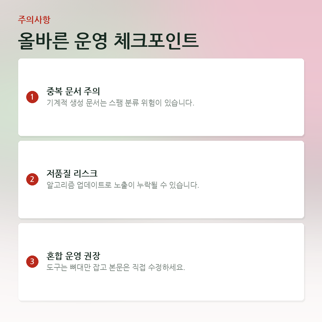 올바른 운영 체크포인트 요약 카드