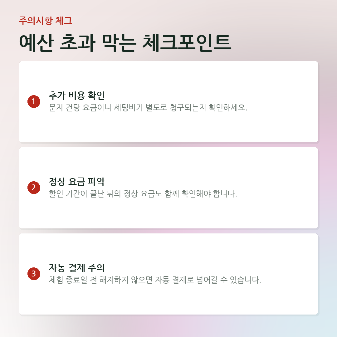 예산 초과 막는 체크포인트 요약 카드