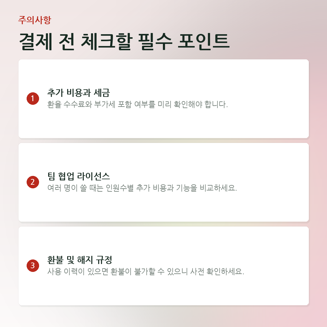 결제 전 체크할 필수 포인트 요약 카드